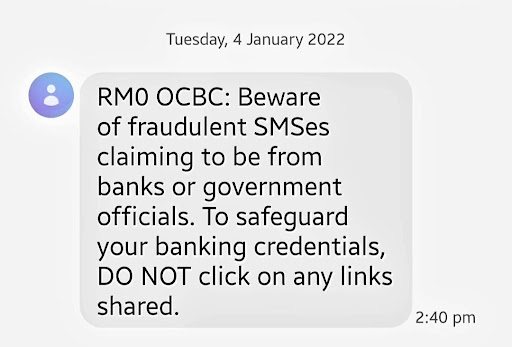 sms phishing example
