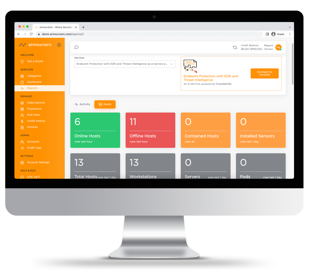 ArmourZero - CrowdStrike report ArmourZero - CrowdStrike report for Endpoint Protection with EDR and Threat Intelligence