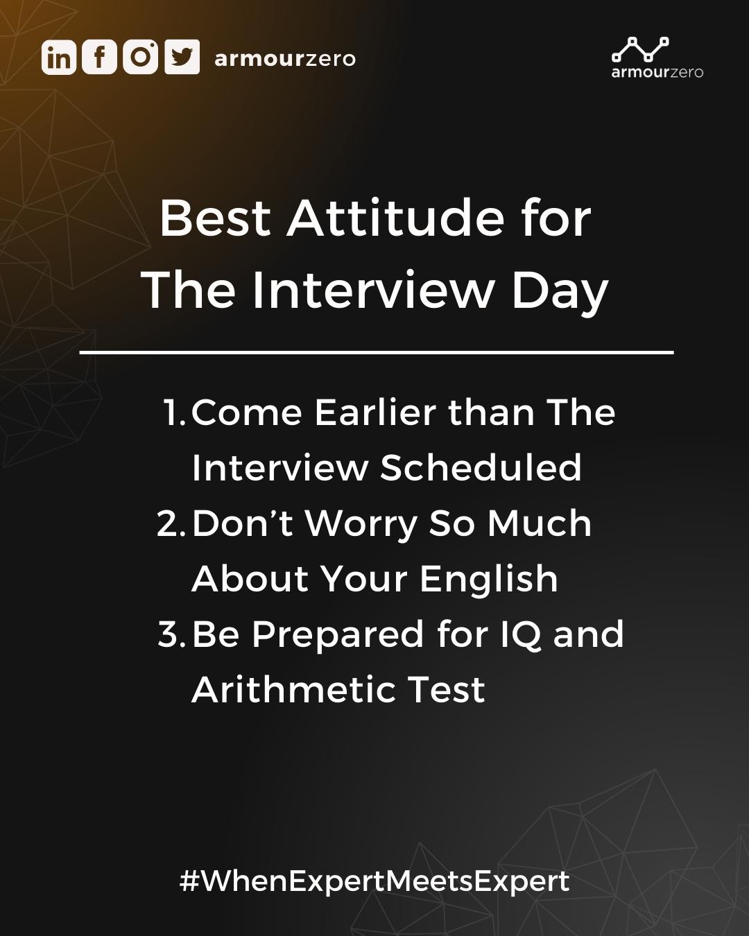 Best Attitude for The Interview Day Job Hunting Tips for IT Graduates