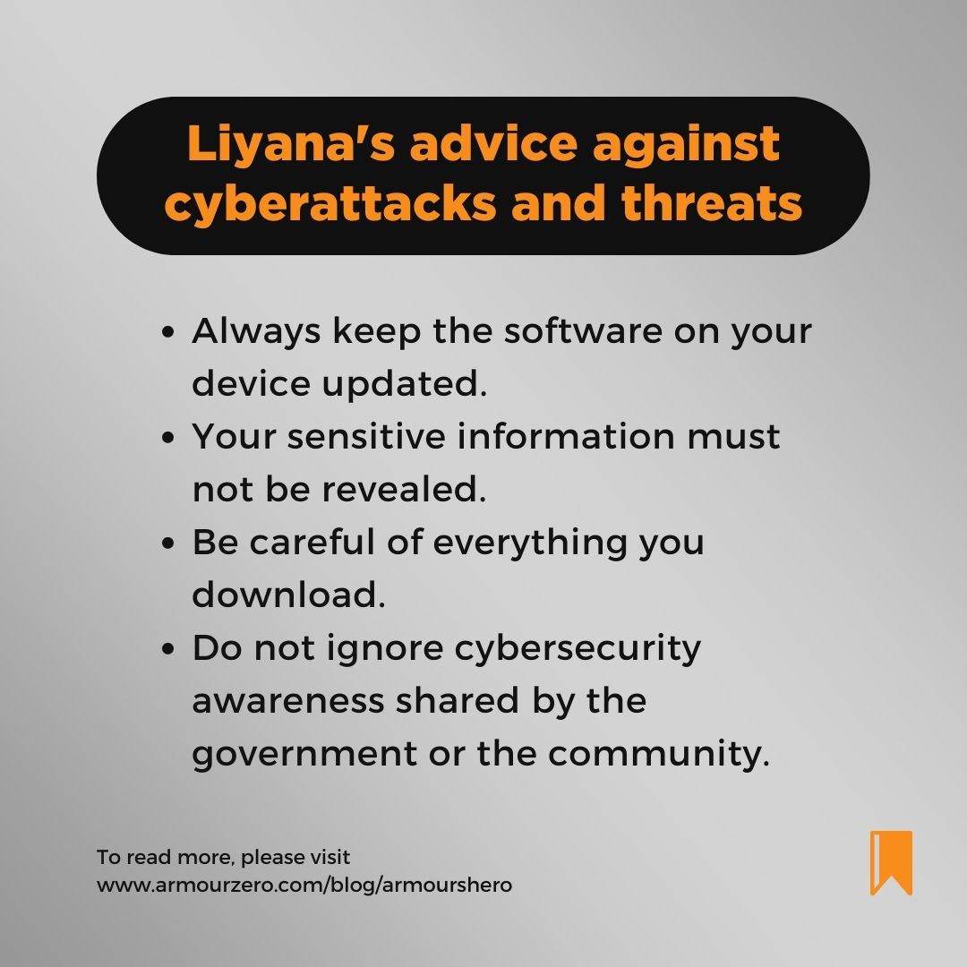 Nik NurLiyana - advice against cyberattacks Nik Nur Liyana Advice Women in Tech