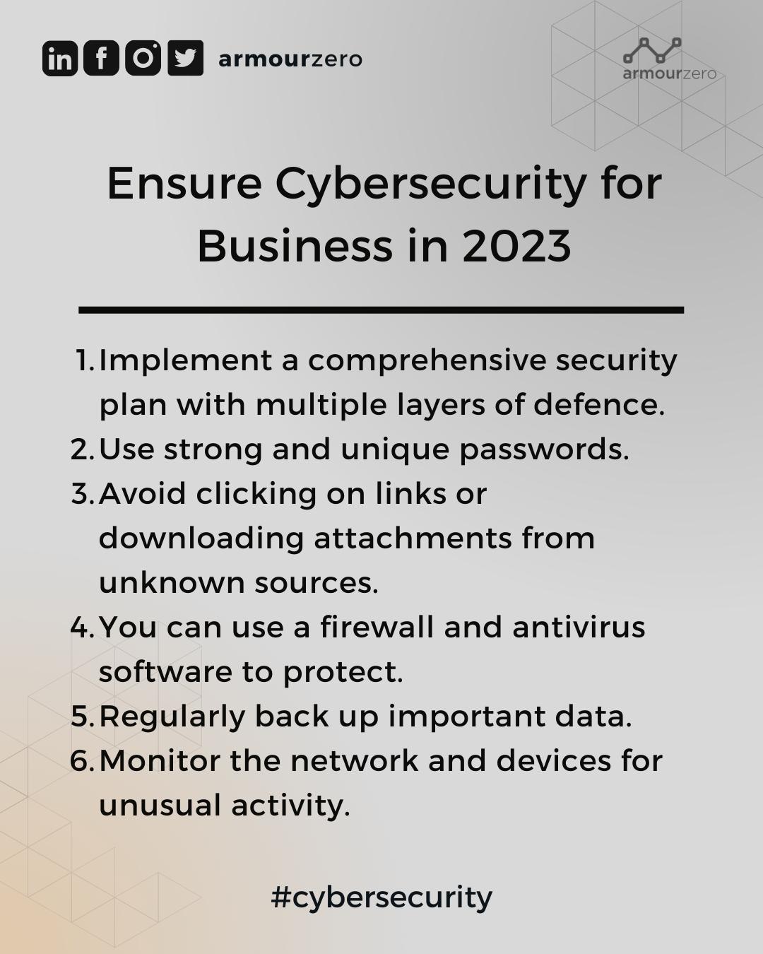 Ensure Cybersecurity for Business in 2023